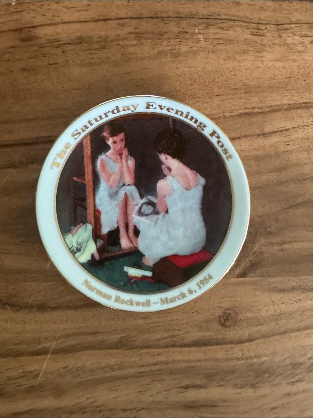 Vintage Norman Rockwell “Girl at the Mirror” Mini Plate